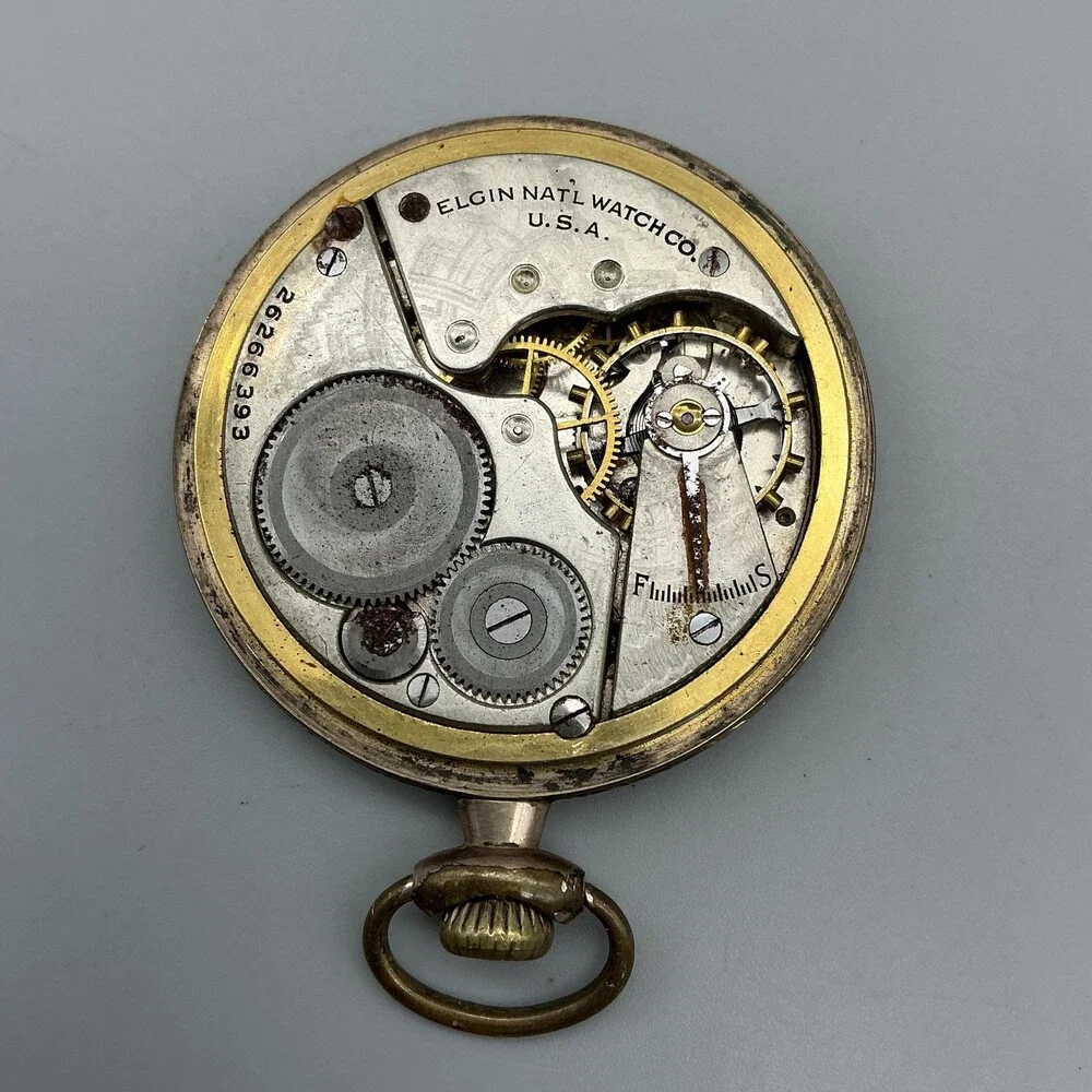 Vintage Elgin Pocket Watch Men 49mm Grade 291 16S Manual Wind Not Running
